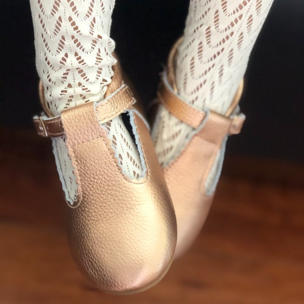 Sz 6, 7, 8 Rose Gold Baby Shoes Toddler Shoes Toddler Mary Janes Baby Mary Janes